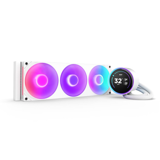NZXT Kraken Elite 360 RGB AIO 2024 CPU Liquid Cooler - White | RL-KR36E-W2